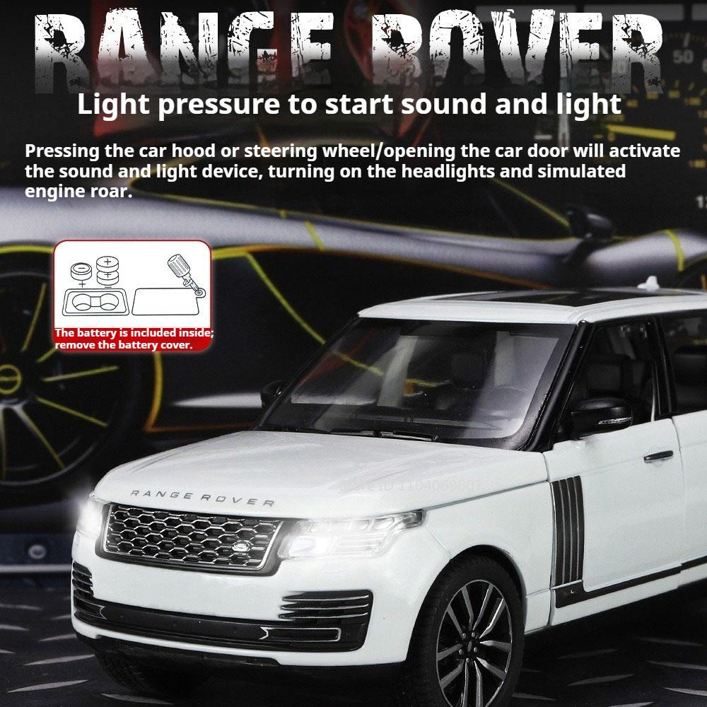 1:24 Scale Range Rover Defender Car Model Toy Alloy Diecast Rubber Tires Off-road Vehicles Models Toys Collectible Ornaments
