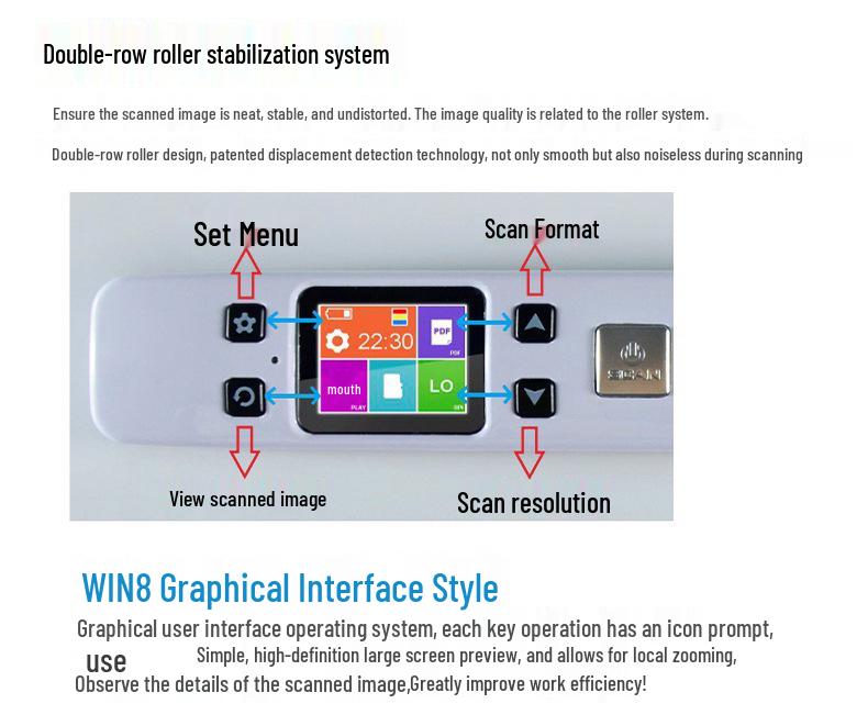 Compact Wireless A4 HD Handheld Book & Document Scanner
