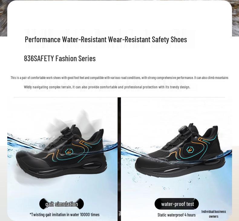 Durable Non-Slip Steel Toe Safety Shoes - Anti-Smash & Puncture Resistant, Comfortable for Long Wear