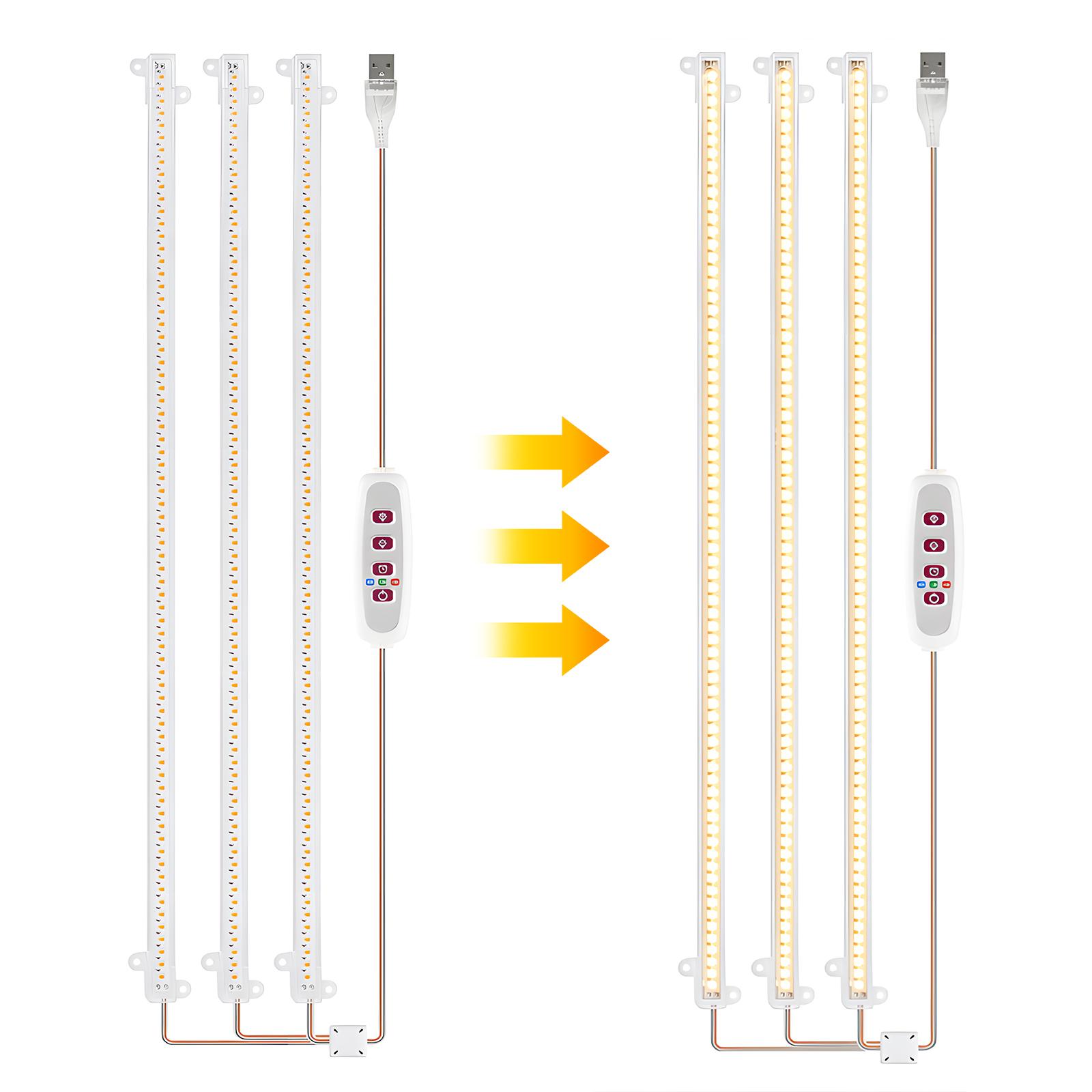 

Світлодіодні стрічки для вирощування рослин 8 Вт, 168 світлодіодів, 4000 К, 169,2 лм, яскрава лампа для вирощування з таймером 8/12/16 год 5 3 Bars Sunlight