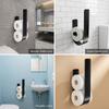 Wall-Mounted Toilet Paper Holder U Shaped Iron Toilet Roll Organizer Space-Saving Self-adhesive Towel Rack Toilet Area