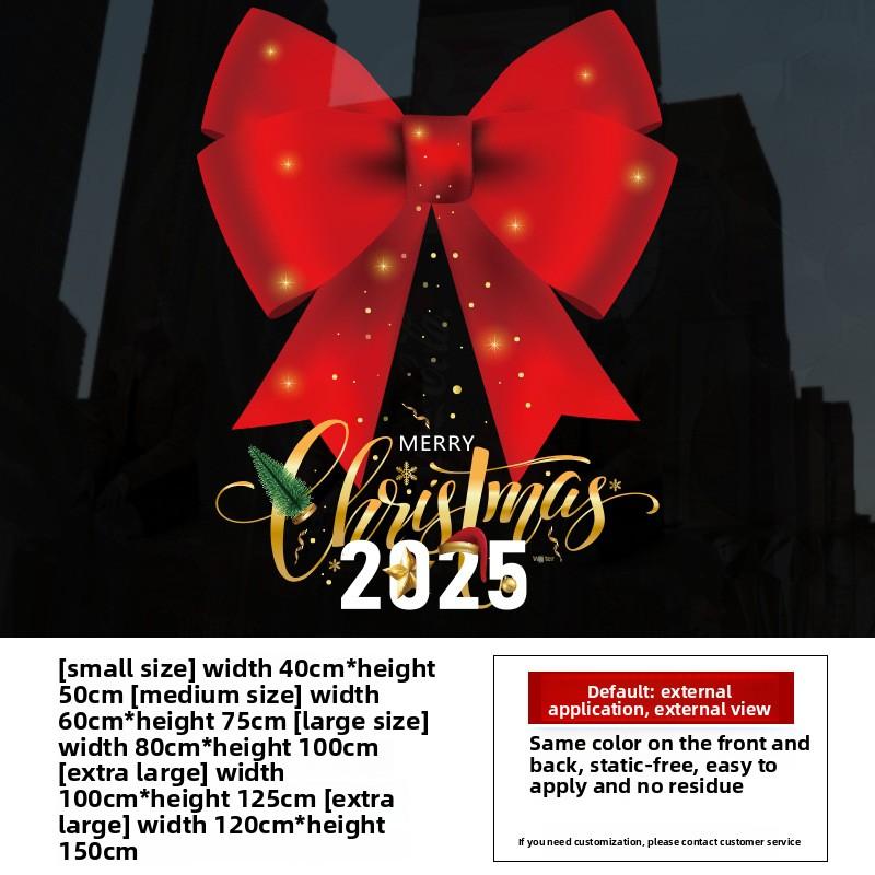 Christmas Decoration Bell Window Static Bow Sticker