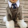 Pet Formal Vest Suit Set Small Dogs Cats Schnauzer French Bulldog Stylish Gentleman Outfit