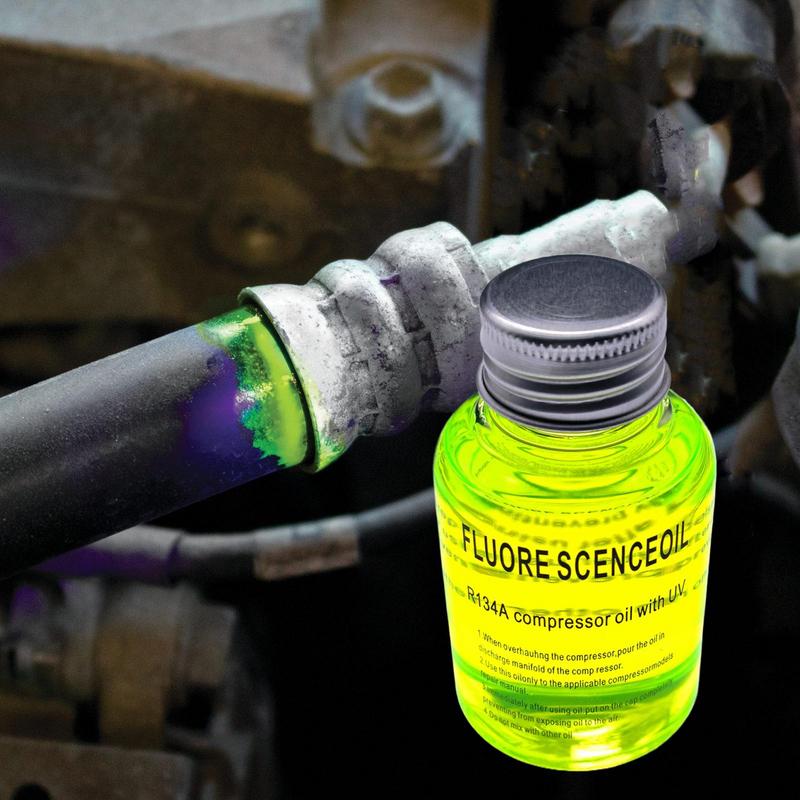 Leak Detection Oil Fluorescent for Car Air Conditioning Refrigerant Leak Detector Agent Long Lasting Detection Agent for Truck