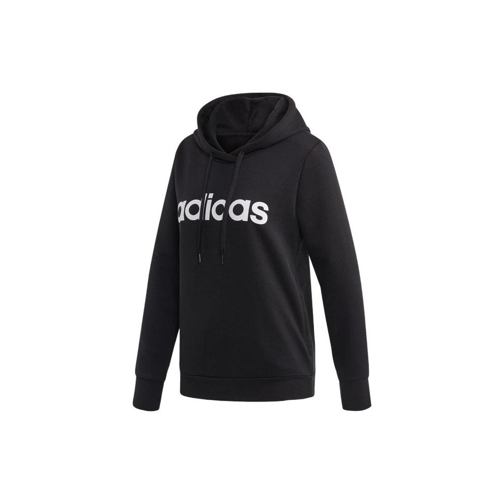 Adidas Logo Hoodie Long Sleeve Sweatshirt Women Tops Black DP2403