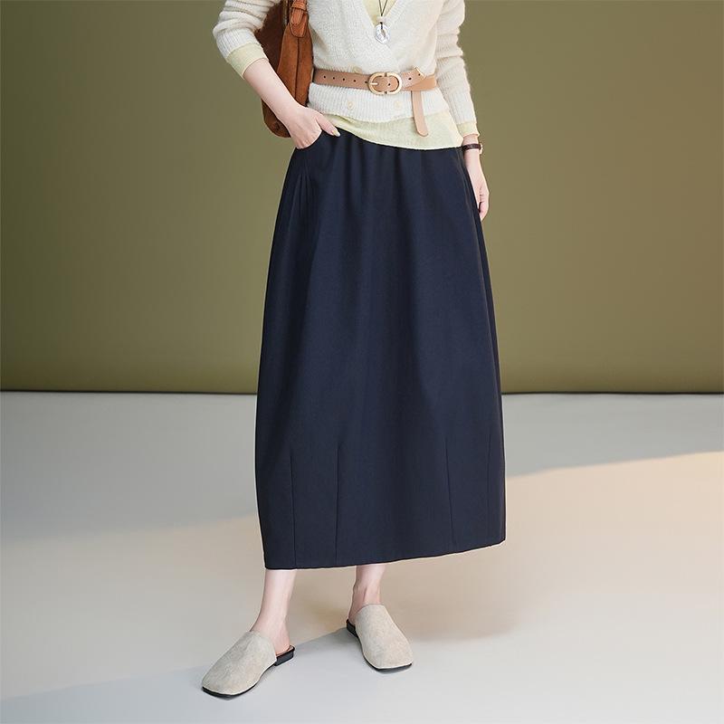 Autumn High Waist Lantern Skirt - Slim Fit, Elastic, Versatile Casual Half Skirt