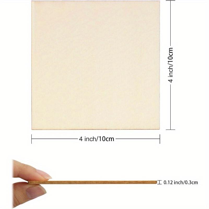 50pcs Wood Squares for Crafts, Painting, Writing, DIY, Engraving, and Home Decor - 4x4 Inches