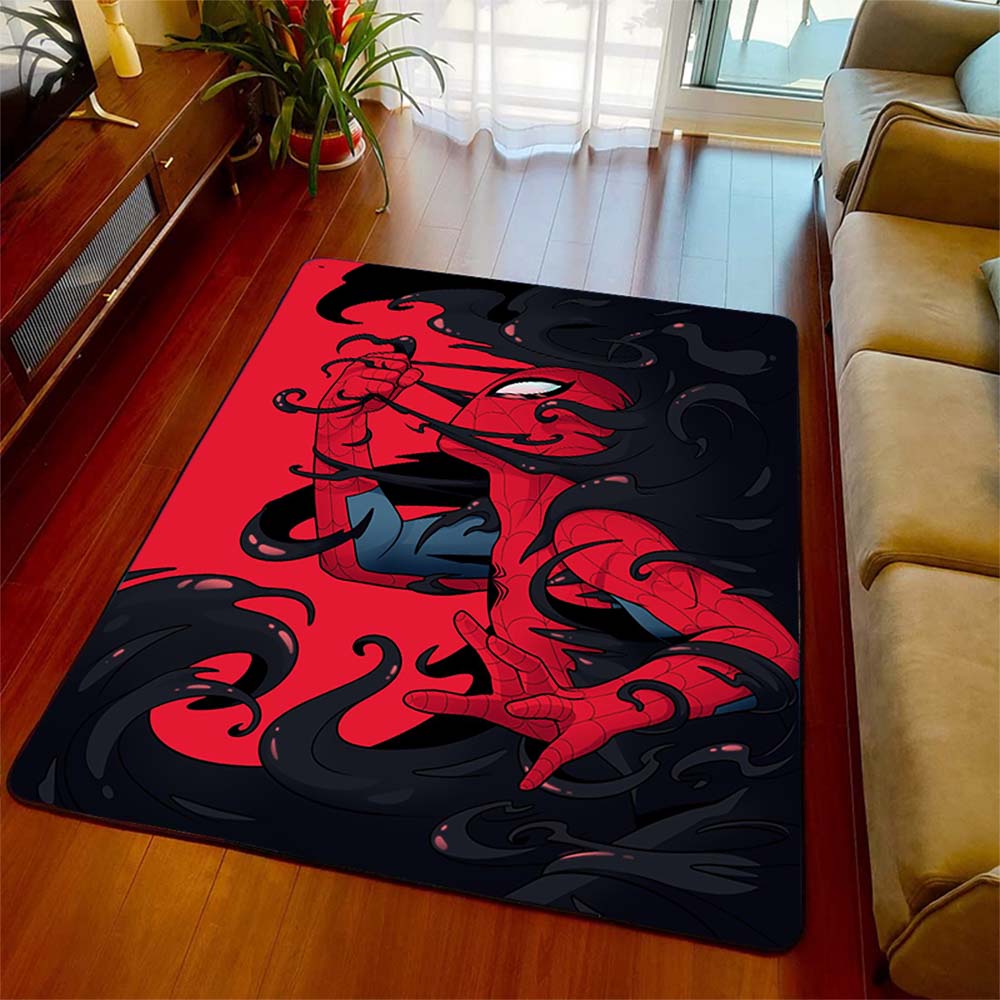 Spiderman Themed Area Rug Polyester Non-Slip Floor Mat Soft Carpet for Living Room Bedroom -QJY