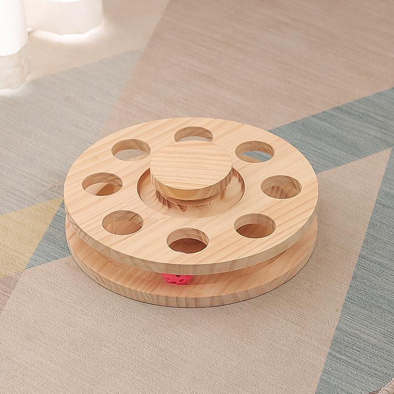

New Pet Solid Wood Carousel Cat Toys Teasing Cats Since Hi Sisal Claw Grinding Teasing Toys Cat Scratching Board Pet Supplies