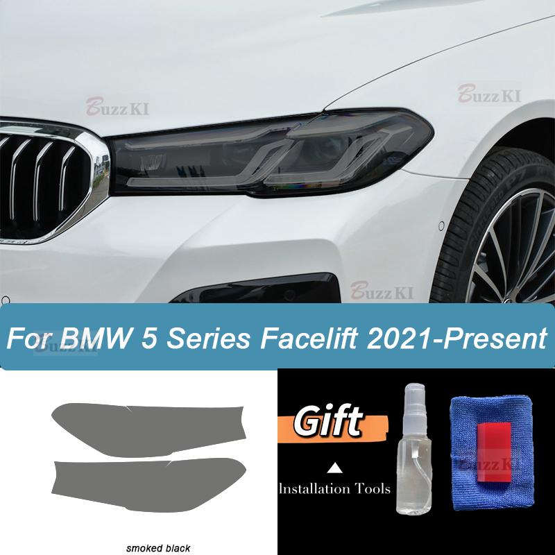 Per BMW Serie 5 G30 G31 M5 Facelift Pellicola Protettiva Fari Auto Nero Affumicato Trasparente TPU Adesivo Antigraffio