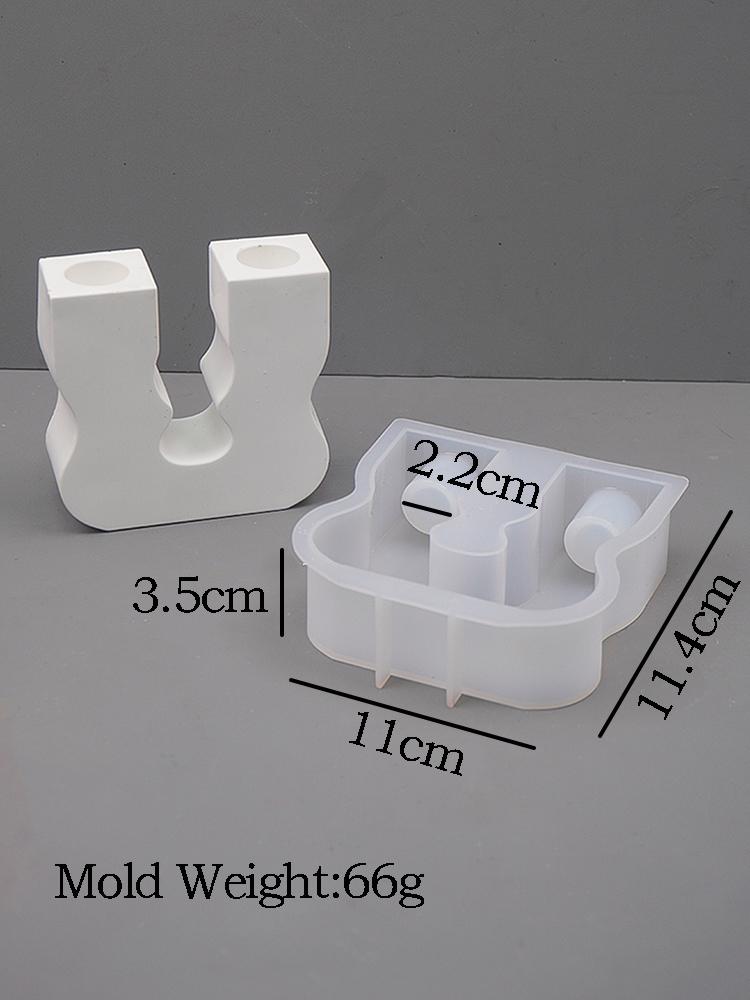 U-Shape S-Shape Irregular Candlestick Siliocne Molds Plaster Epoxy Resin Candle Holder Mould Creative Crafts Dinner Table Decor