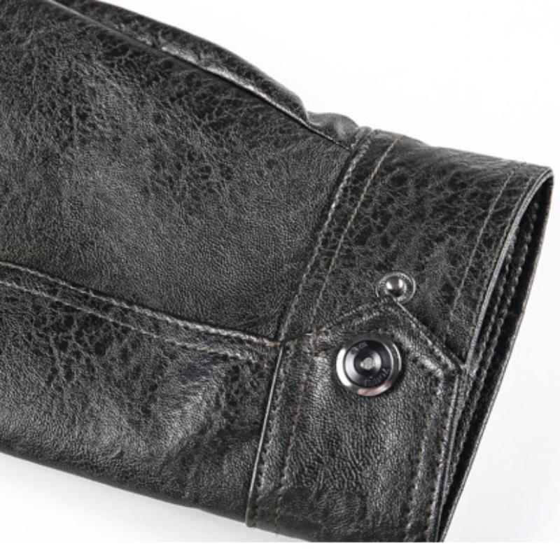 Men's Autumn and Winter Leather Jacket Large Size PU Baseball Jacket Motorcycle Jacket Men's Clothing