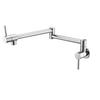Solid Stainless Steel Wall-Mounted Kitchen Sink Faucet Dual Handle Pot Filler Single Hole Ceramic Valve Core for Hotels