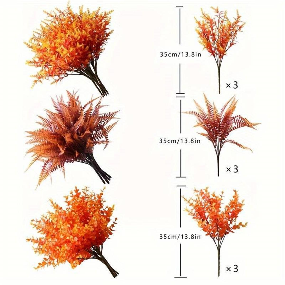 

9pcs autumn artificial simulation plastic Persian bunch autumn home decoration garden potted ornaments cross-border combination