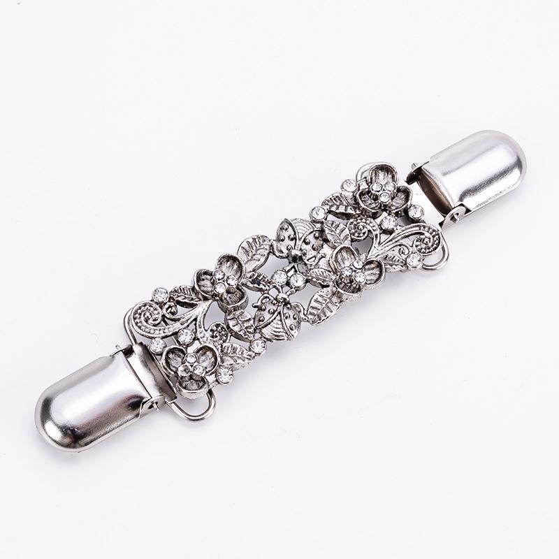 Vintage European & American Shawl Clip: Women's Diamond Sweater, Scarf, Brooch & Collar Alloy Accessories