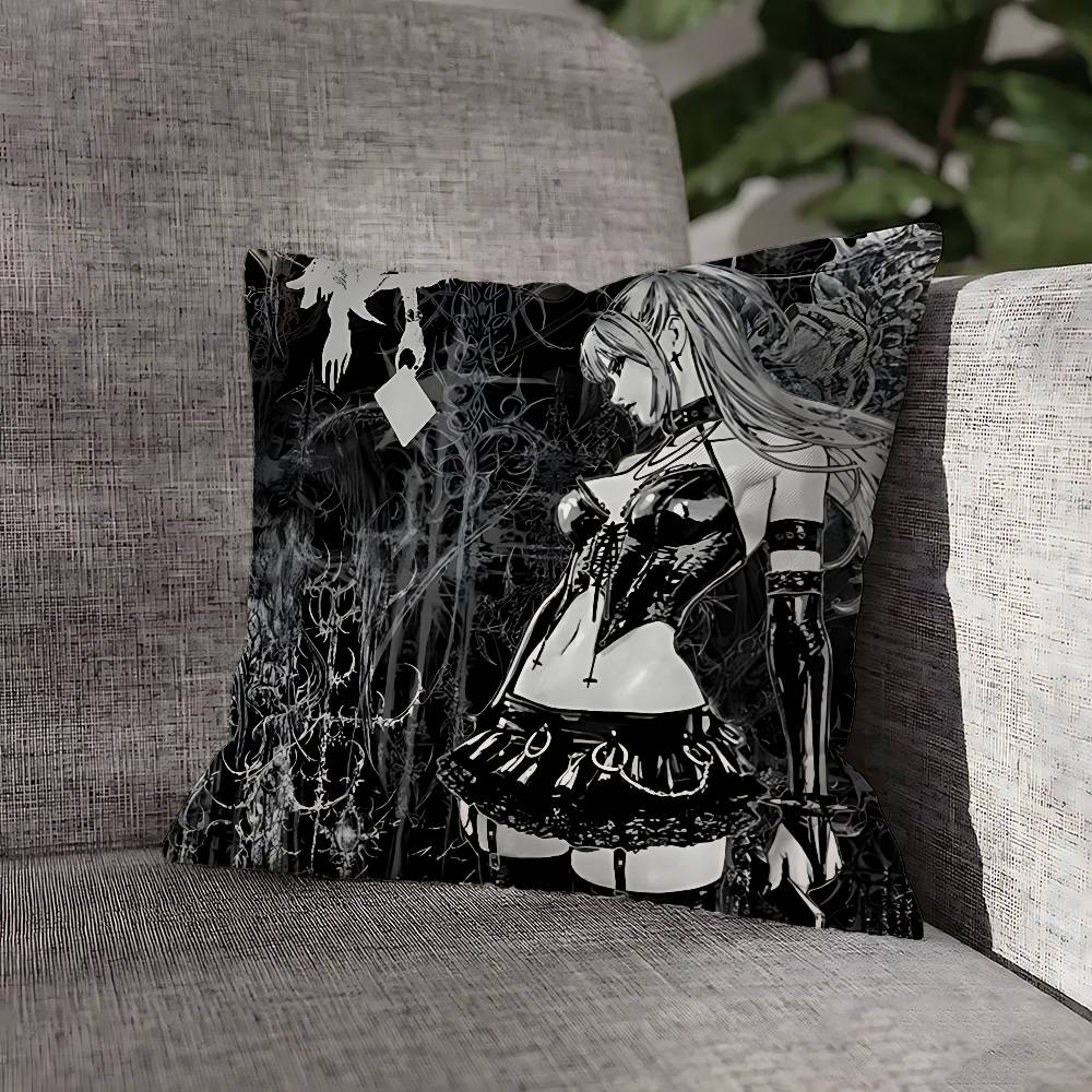 D-Death Misa L Yagami N-Note Pillow Case For Sofa Decor Car Office Room Printing Cushion Cover Decorations and Protector