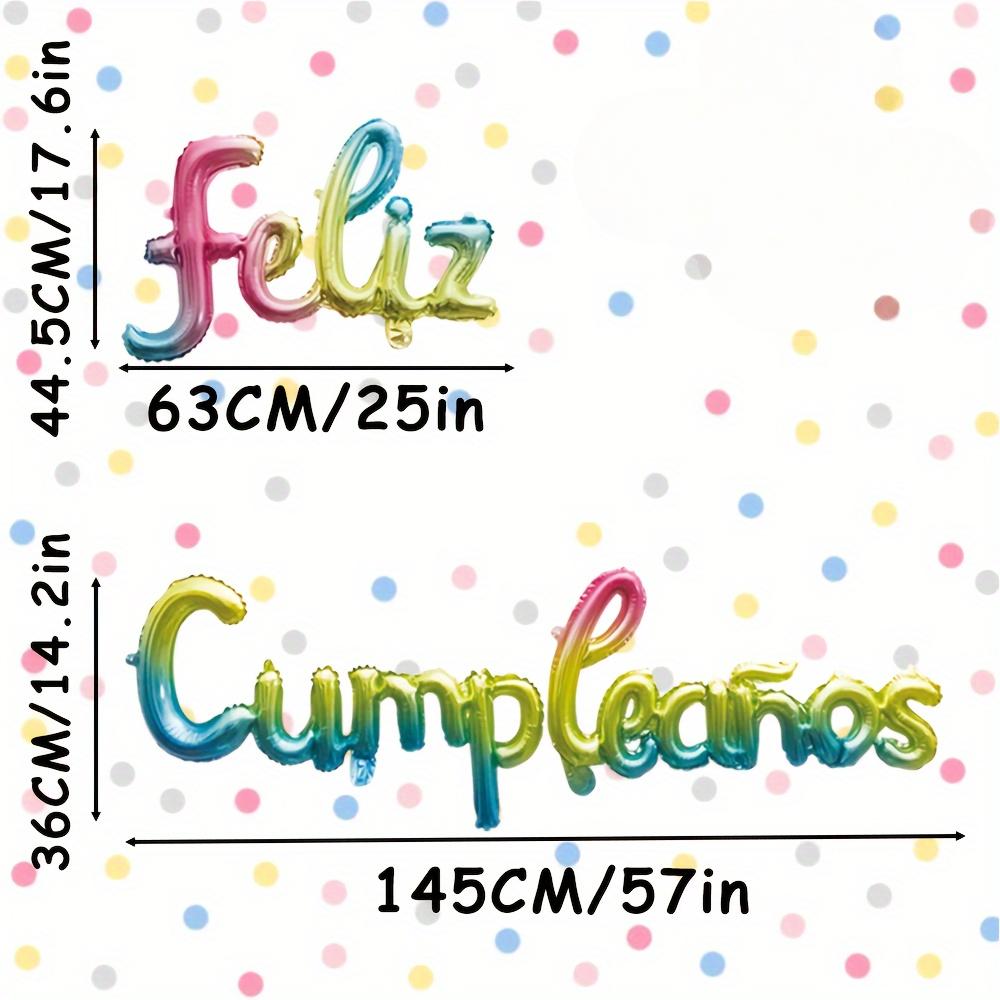 1 feliz cumpleanos Spanish Happy Birthday set Silver Gradient Color Royal Blue rose Gold Rose red suitable for birthday decorations and background