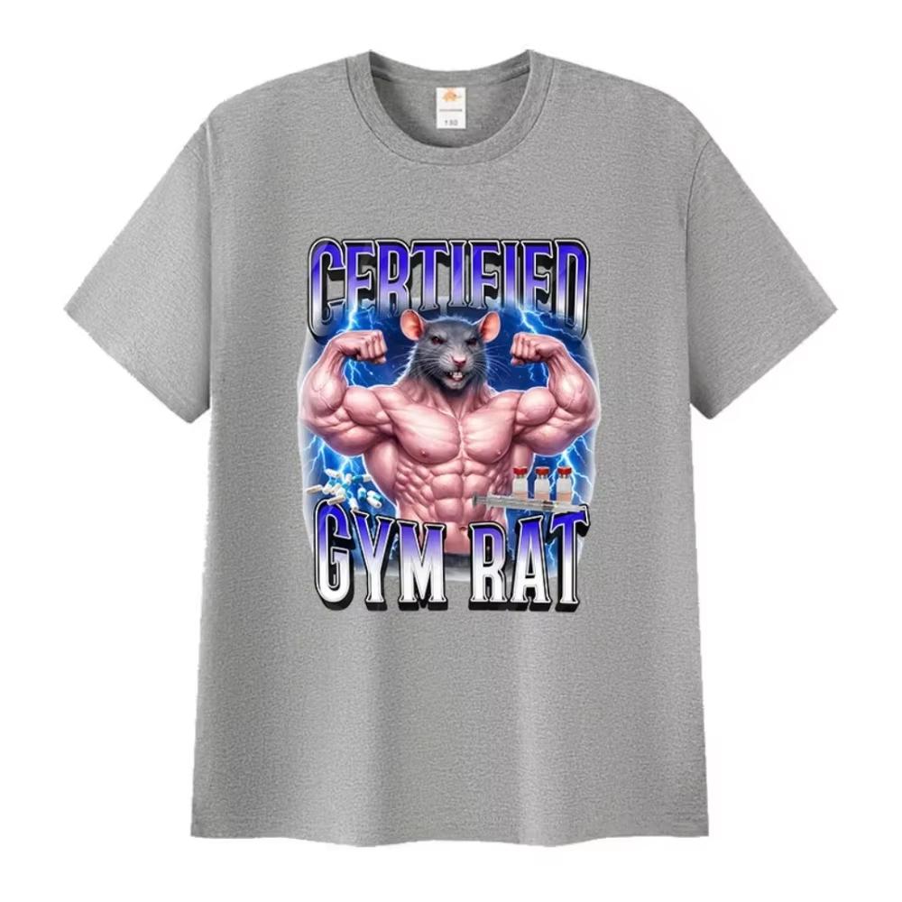 High-Quality Harajuku Style Vintage Fashion Cotton Short Sleeve T-Shirt, Funny Fitness Meme Graphic Tee for Certified Fitness Enthusiasts T-Shirt