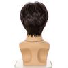 Men Synthetic Black Wig With Bangs Natural Looking Daily Fake Hair for Male Short Brown Wigs Costume Party Heat Resistant Fiber