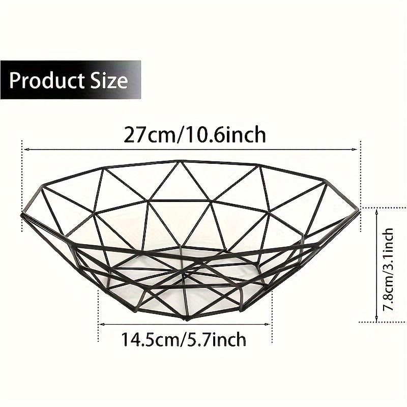 1pc Wire Fruit Bowl Iron Mesh Woven Fruit Basket Kitchen Countertop Fruit Bowl Vegetable Decorative Holder for Kitchen Snacks