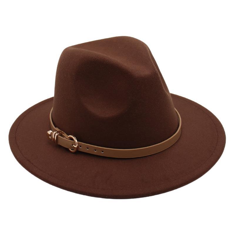 Europe And The United States New Top Hat British Party Jazz Hat Fedora Foreign Trade Woolen Felt Hat Big Brim Trendy Hat