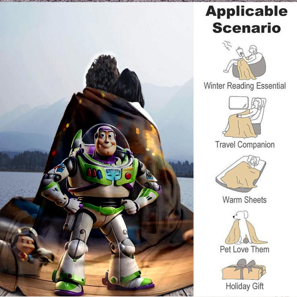 1Pc Buzz Lightyear Adventure Blanket Soft And Comfortable Casual Warm Camping Travel Christmas Halloween Xmas Gift M924354