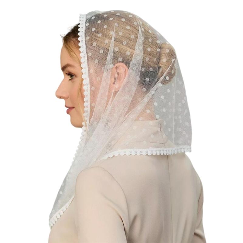 Элегантный кружевной платок на голову Свадьбы Свадебное головное покрытие Романтический кружевной платок для свадеб и мероприятий