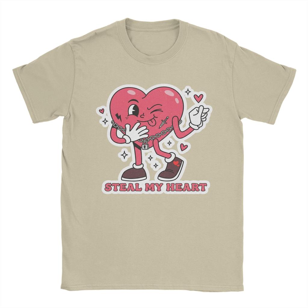 Mens TShirt Heart Bandit Steal My Heart Unique Cotton Tee Shirt Short Sleeve T Shirts Crew Neck Tops New Arrival