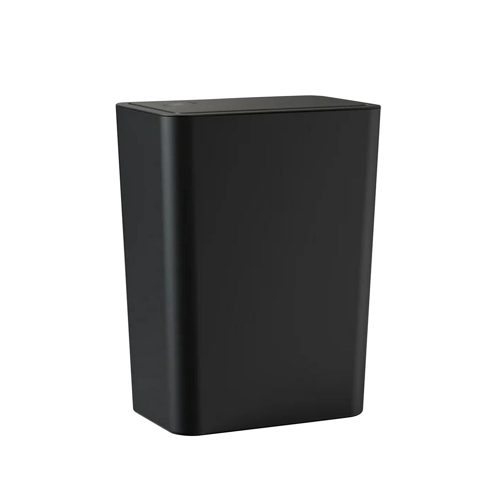 

Маленькое мусорное ведро с крышкой, пластиковое мусорное ведро на 10 литров с откидной крышкой, подходит для ванных комнат, спален, офисов, кухонь One Size чёрный