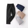 Wide Leg Cotton Pants, Women's Thick Warm Pants, Plus Size Casual Straight Leg Pants, High Waisted Down Cotton Pants for Outerwear