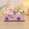 Colorful Easter Bunny & Eggs Wooden Desktop Ornament