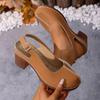 Plus Size New Women's High Heel Sandals Buckle Design Chunky Heel Comfort Retro Beach Holiday Outdoor Shoes