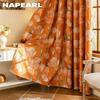 1PC Tende Stile Europeo con Stampa Tulipani Arancioni Tenda Totalmente Oscurante per Camera da Letto Soggiorno Finestra Balcone per Arredamento Casa