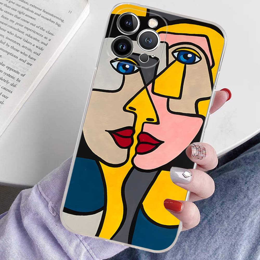 Picasso Abstract Art Transparent TPU Phone Case For IPhone 17 11 12 13 14 15 16 Pro Max 16 Plus Cover