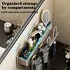 Metal Toothbrush Storage Rack Wall-Mounted U-Shaped Card Slot Electric Toothbrush Holder Razor Cup Shelf Bathroom Organizer