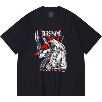 230 Gsm %100 Pamuk Heavy Metal Tişört Rock Grubu Popüler Müzik Baskılı Unisex Ağır Pamuk Tişört
