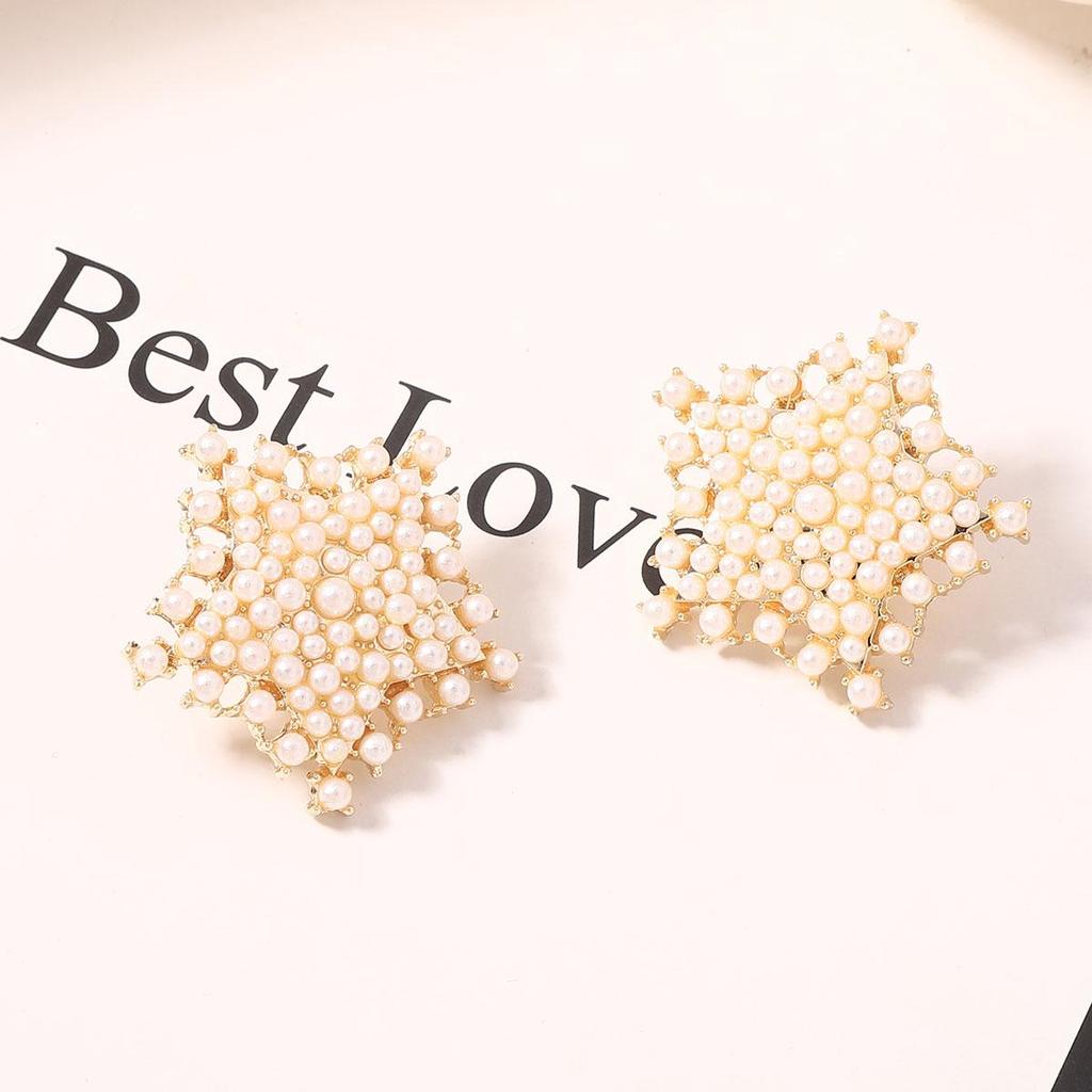 Colorful Zircon & Seed Bead Star Stud Earrings: Unique Cross-Border Christmas Design