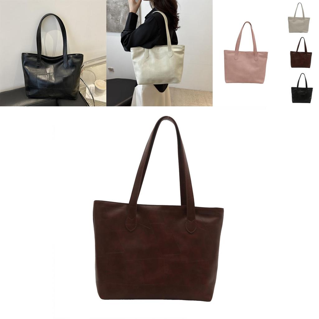 Elegant And Spacious Pu Tote Bag For Women Modern Urban Minimalist Style Perfect For Daily Use