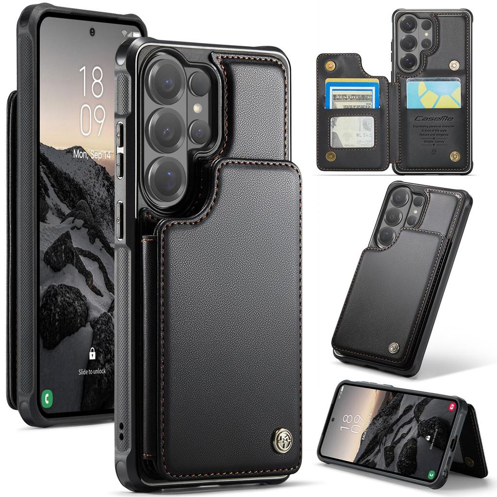 CaseMe Premium PU Leather Case For Samsung Galaxy S26+ S25 S24 S23 S22 S21 S20 Plus Ultra FE Card Wallet Holder Phone Back Cover Protector Skins