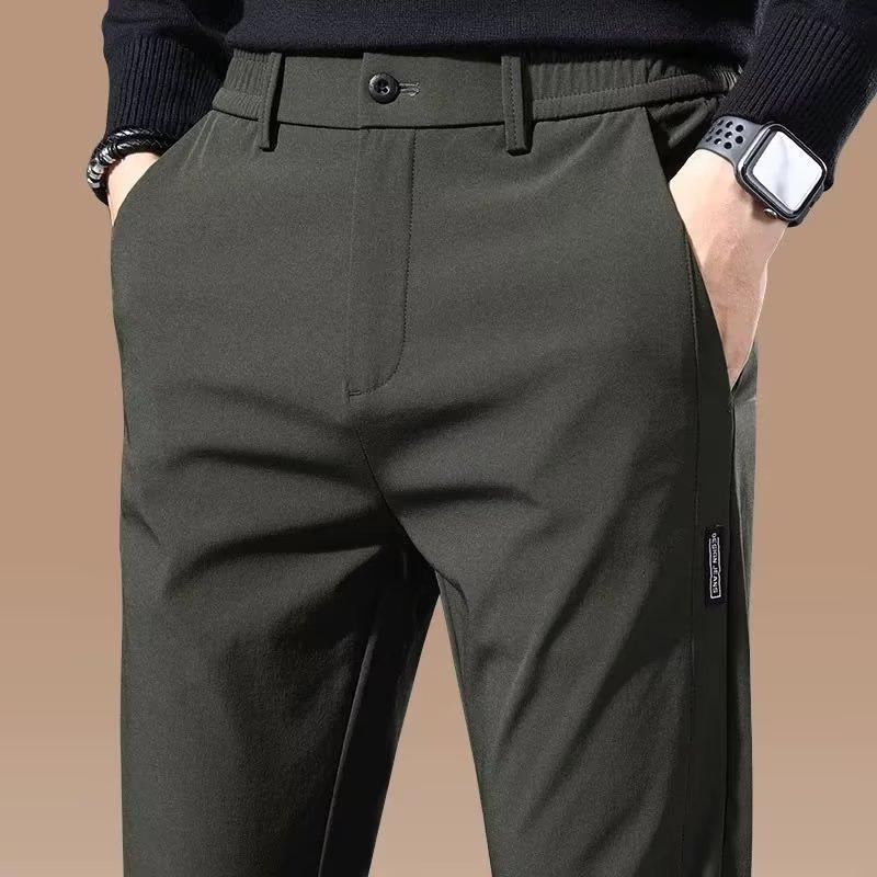 Autumn and Winter New Slim-fit Black Label Medium and Thick Fashion Trend Business Large-size Straight Casual Pants