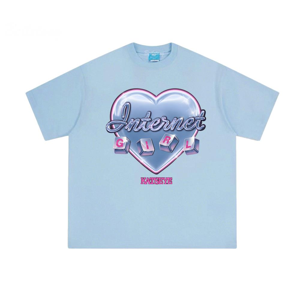

KATSEYE Internet Girl 2026 Song T-Shirt Girl Group New Summer Korean Style 100%Cotton HighQuality TOPS O-neck Comfortable Anime T-shirt Couples attire S