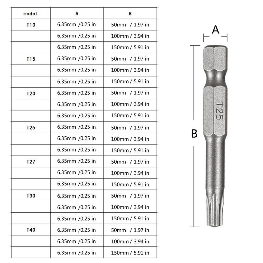 Inner Hex Shank Screwdriver Bit Strong Magnetic Alloy Steel Wrench Drilling Head Electric Screwdriver Bit Hardware
