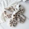 Soft Plush Scarf Thickened Leopard Print Scarf Warm Winter Scarf  For Women