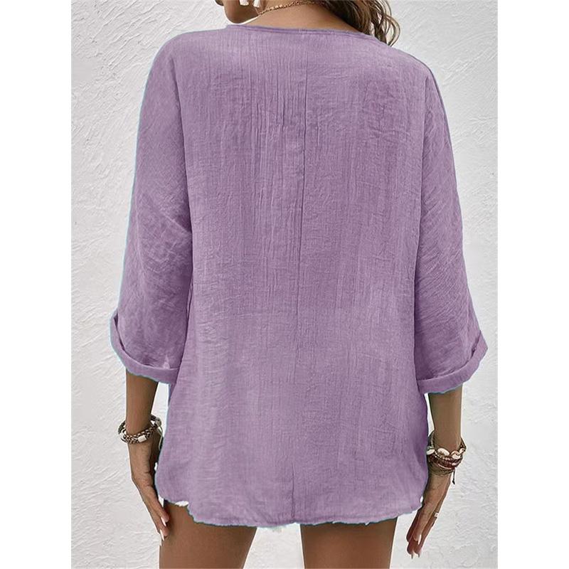Neuer Damen Chiffon Cardigan V-Ausschnitt Knopf Langarm Leicht Casual Oberteile