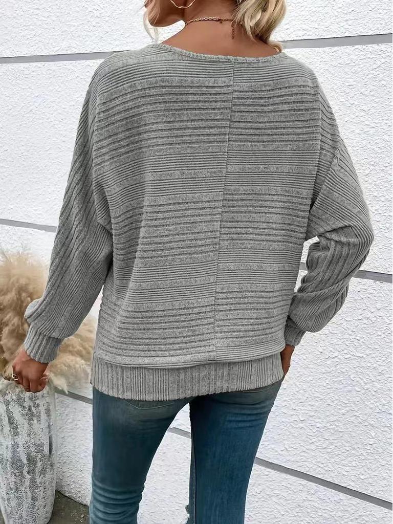 Women's Casual Solid Color Long Sleeve Zip Pullover Top (Autumn/Winter 2025)
