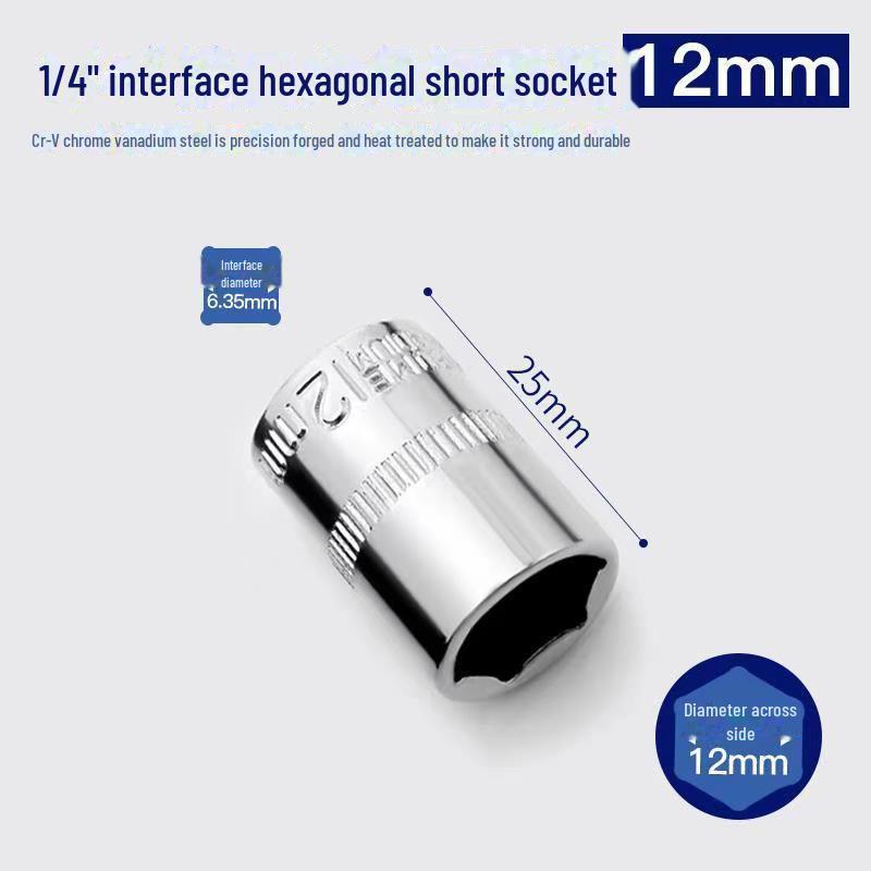 Xiaofei 1/4-Zoll-Sechskant-Steckschlüsselsatz: 6,3 mm – 14 mm Ratschenschlüssel für Autoreparaturen