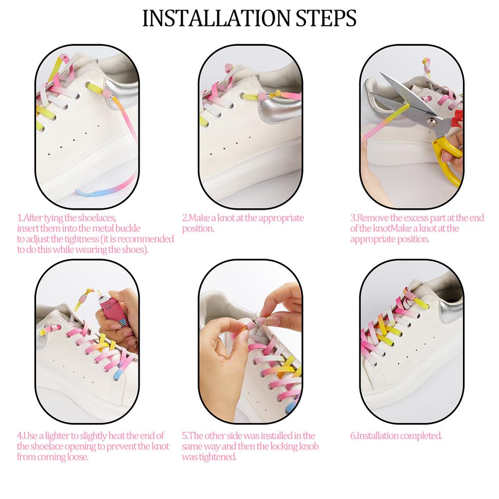 Colorful Pearl Buckle No Tie Elastic Shoelaces, Widened Lazy Fashion Flat Laces Replacement for Kids Adults Sneakers