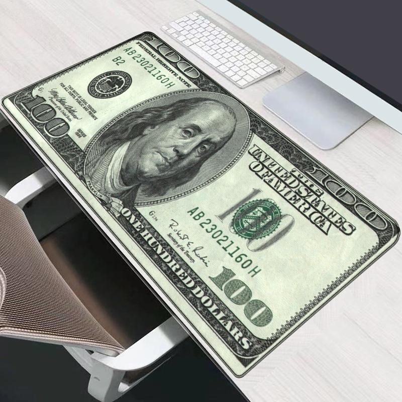 Gaming Laptop Dollar Druck Schreibtischunterlage Handgelenkauflage Maus PC Zubehör Tischunterlagen Schreibtischmatte Gamer Schrank Tastenkappen Mauspads