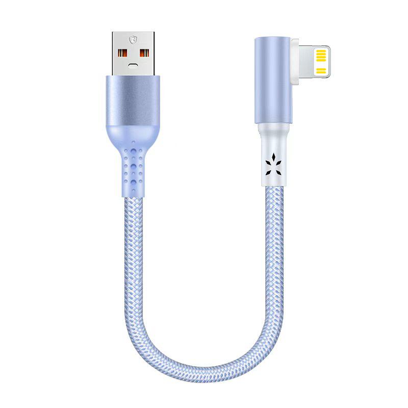 Factory Short USB Type-C Cable 5A Fast Charging 90 Degree Elbow Braided Portable Data Cable for iPhone