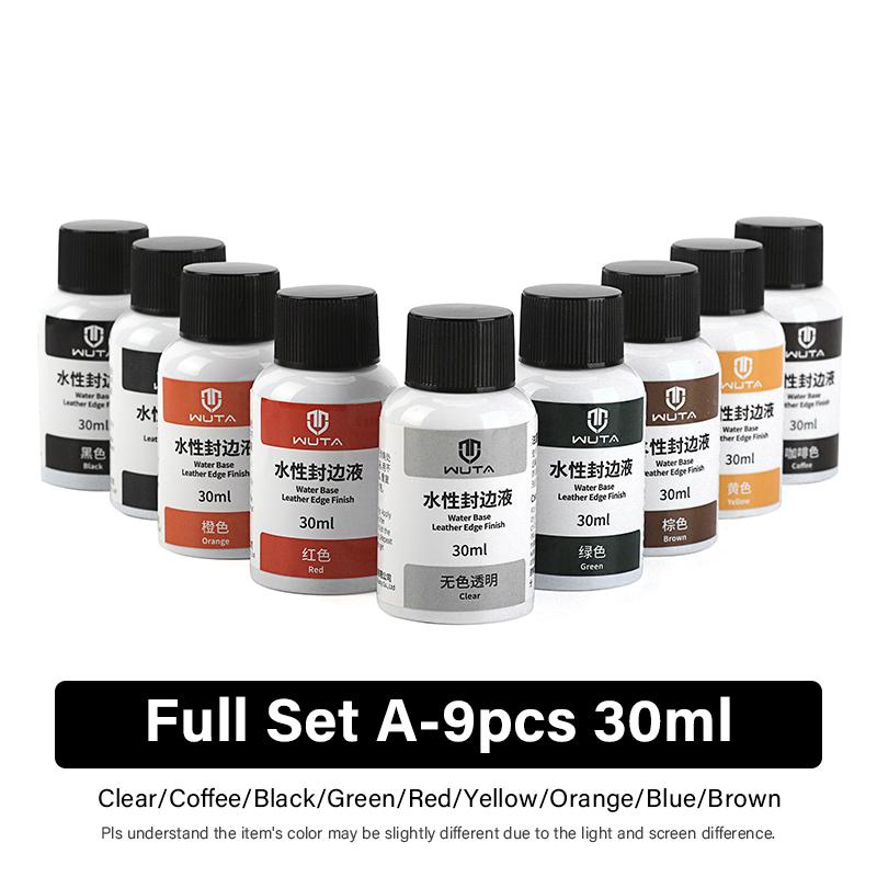 WUTA 30/100ml Leather Finish Water-Base Edge Coating Color Edge Sealing Liquid Dressing Painting Clear & Smooth Treatment Agent